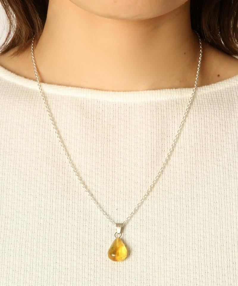 【メキシコ買付】アンバーしずく立体ネックレス
