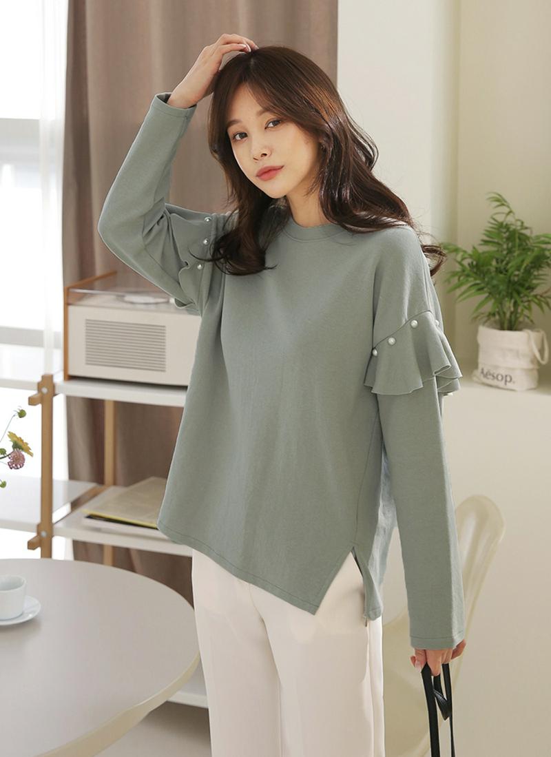 パールフリルTシャツ・全3色