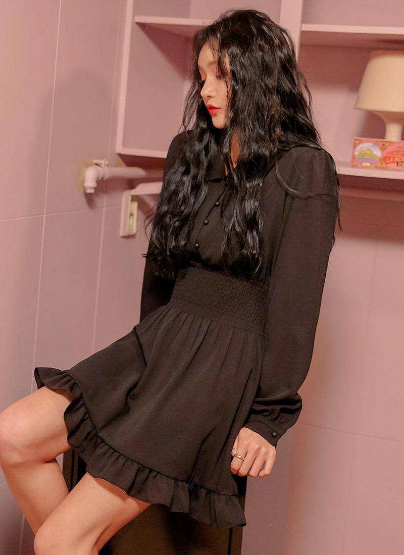 ウエストシャーリングミニワンピース