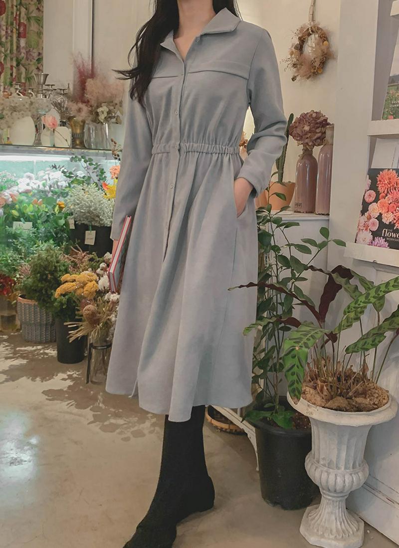 ウエストゴムワンピース