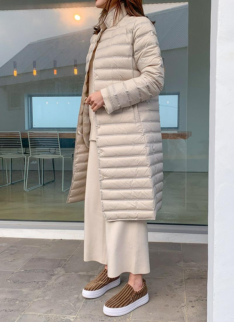 オープンカラースリムダウンジャケット