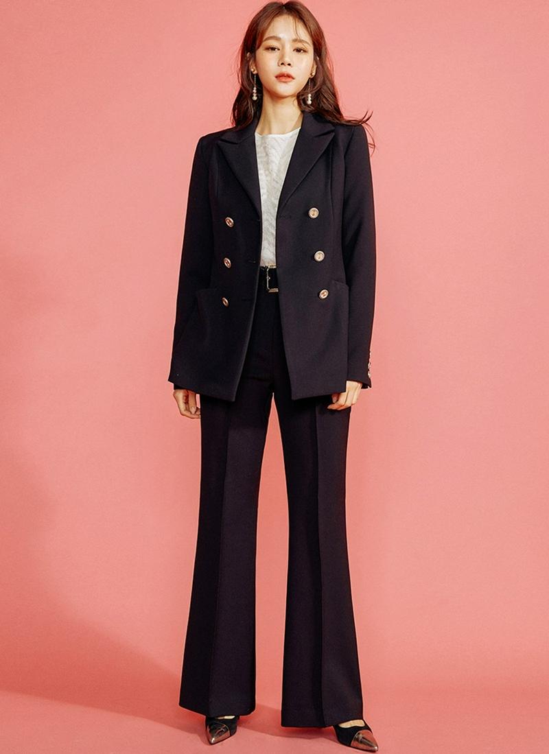 ビンテージ風ボタンダブルジャケット