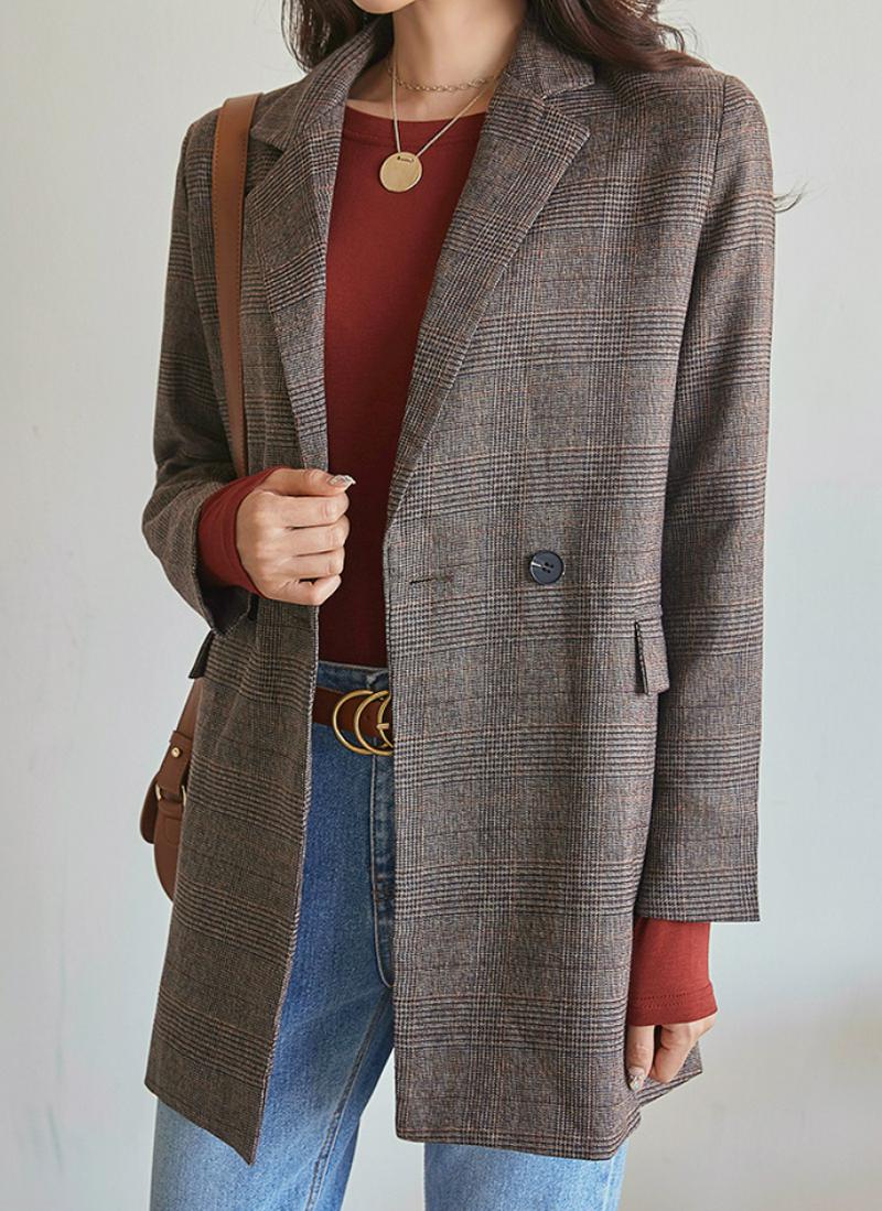 チェックミドルジャケット