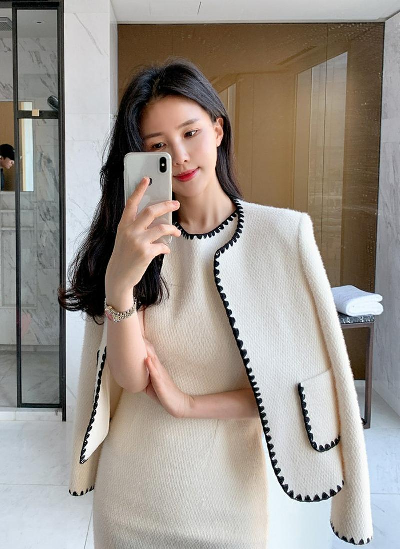 ステッチウールブレンドジャケット