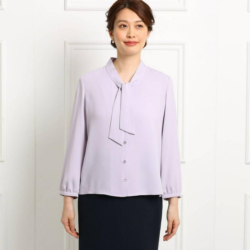【ママスーツ／入学式　スーツ／卒業式　スーツ】ボウタイシフォンブラウス