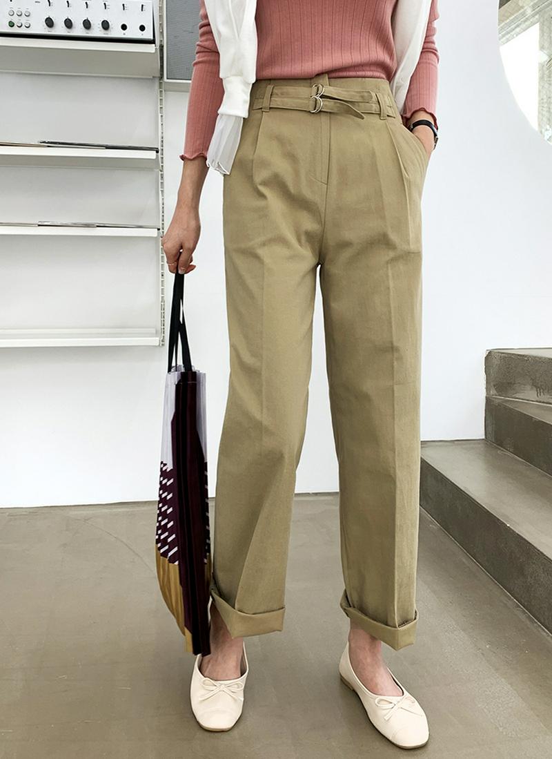 ダブルバックルワイドパンツ・全2色