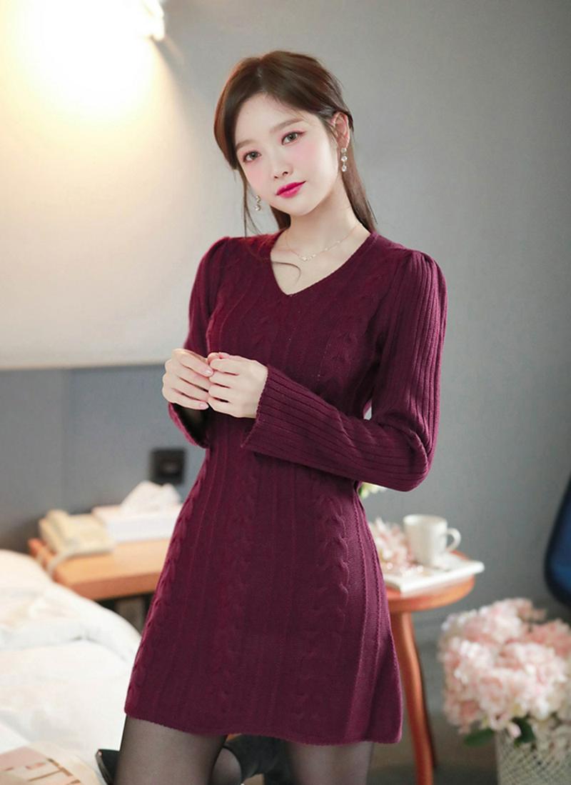 ケーブルミニニットワンピース