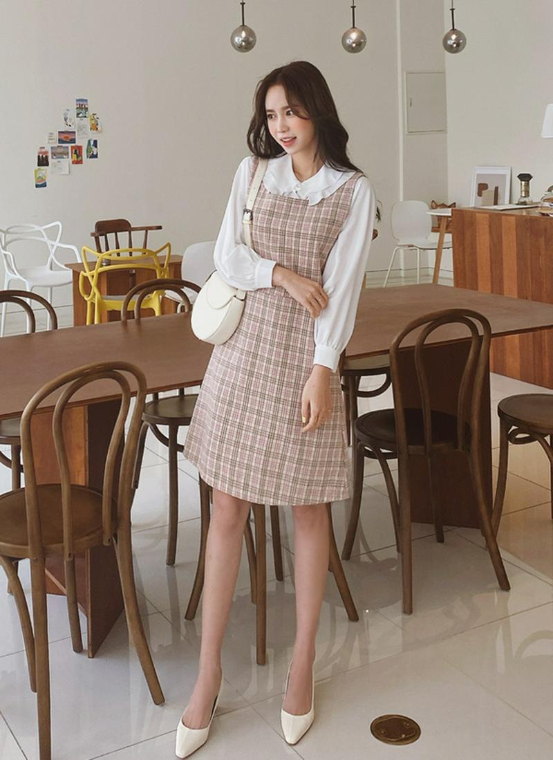 ウールチェックワンピース