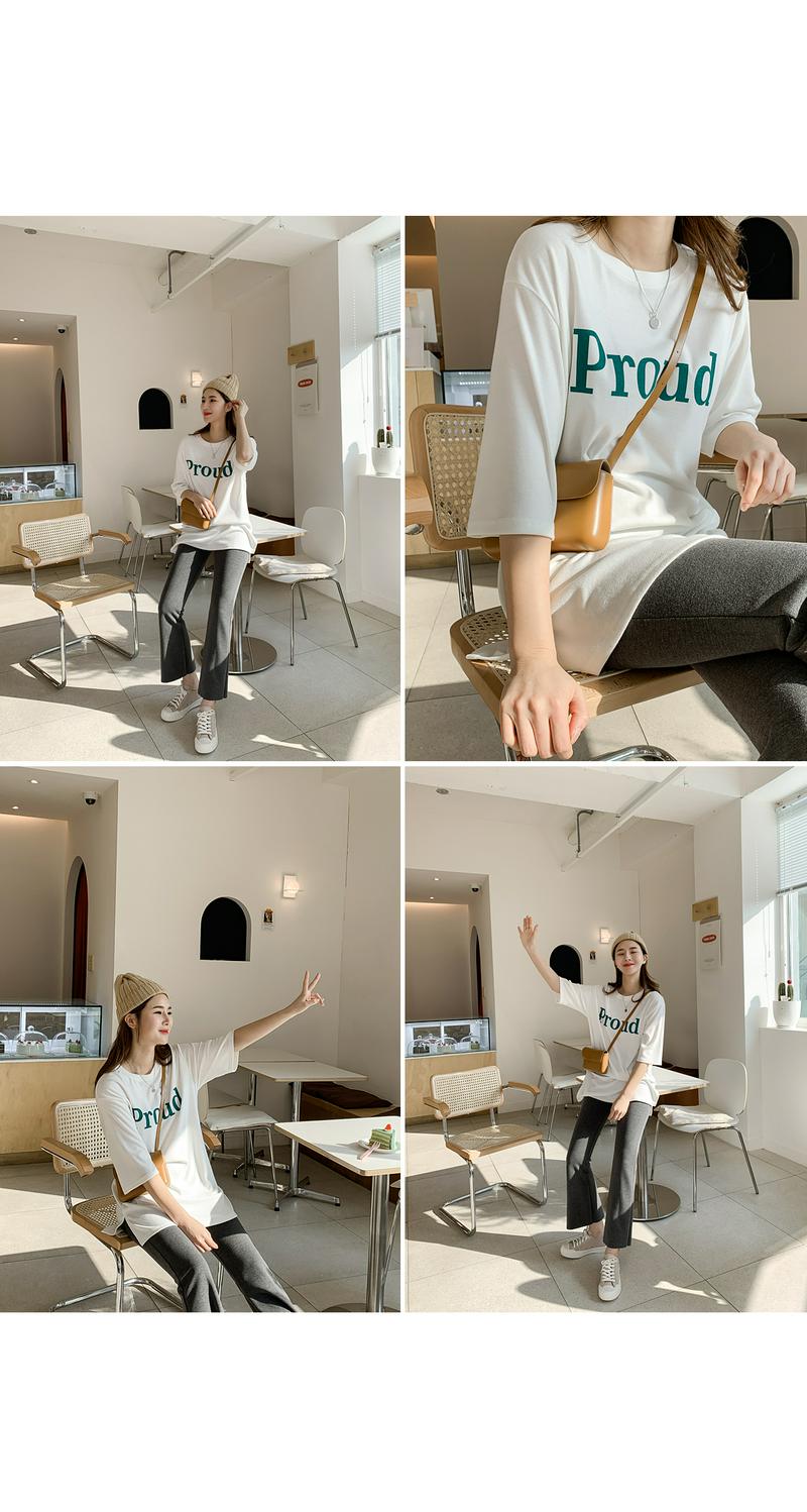 レタリングプリントスリットTシャツ
