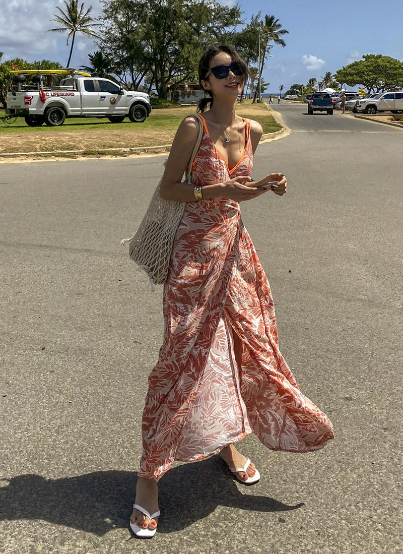 リングストラップパターンワンピース