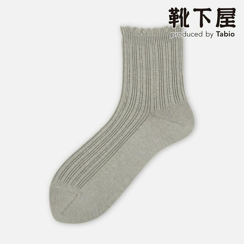 【全品送料無料★〜12/26 23:59迄】【あす楽】【靴下屋】 ピコタックリブロークルー / 靴下 タビオ Tabio くつ下 レディース 日本製 2112ka