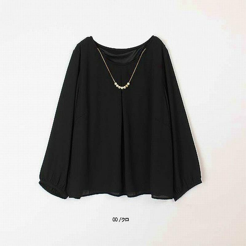 シフォンネックレス付きブラウス【１５号～２３号】（エムビー/MB）