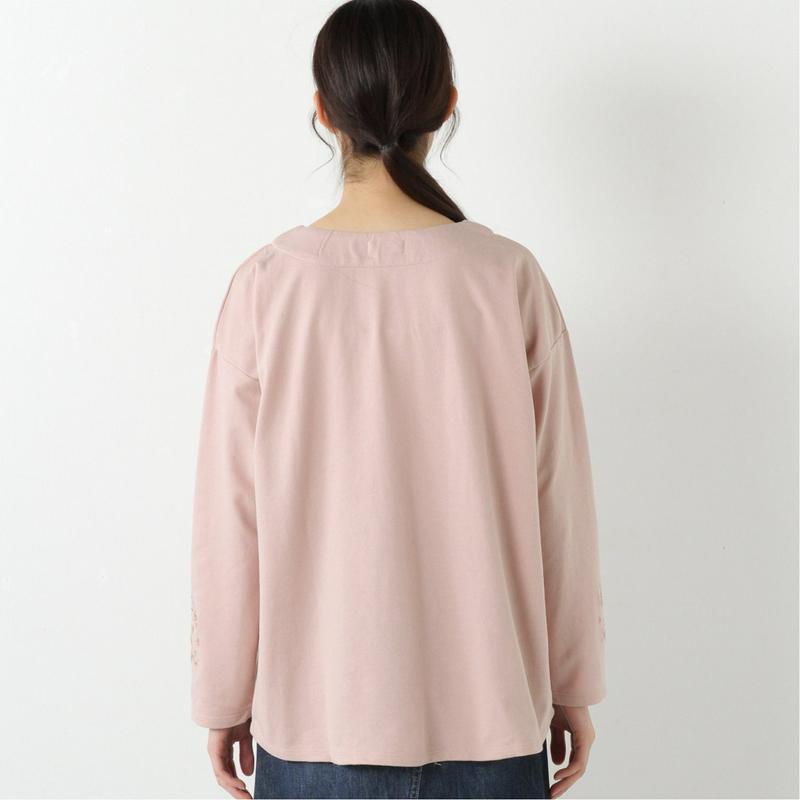表面感のあるピーチ起毛のタック入りＴシャツ（ノージーン/NO JEAN）