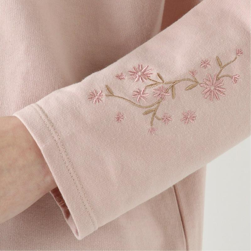 表面感のあるピーチ起毛のタック入りＴシャツ（ノージーン/NO JEAN）