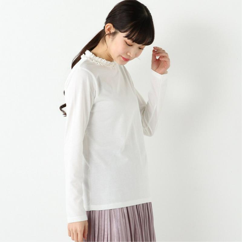 インナーにも◎プチ襟レース付きＴシャツ