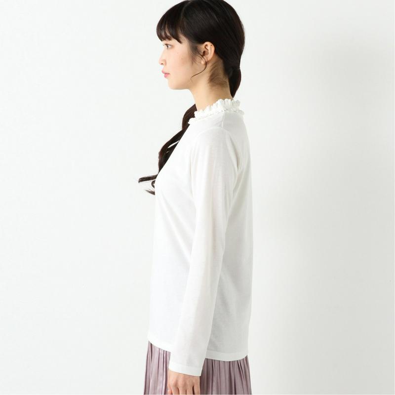 インナーにも◎プチ襟レース付きＴシャツ