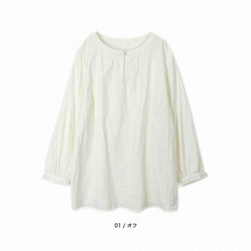 Ｗガーゼ刺繍ブラウス【ＬＬ～５Ｌ】