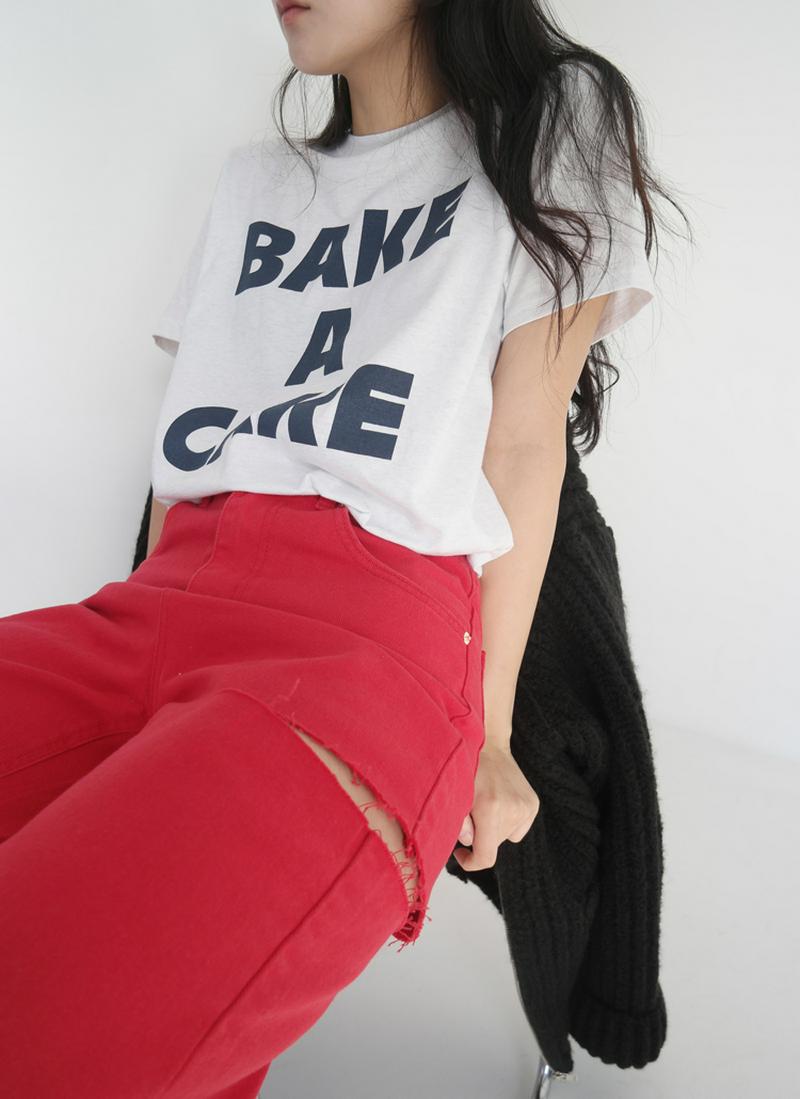 BAKEレタリング半袖Tシャツ