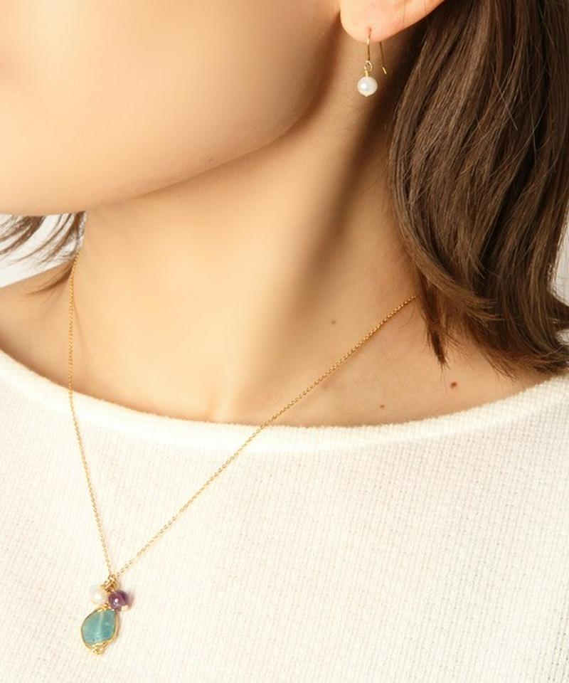 K14GF 房アパタイトネックレス&ピアス3点セット