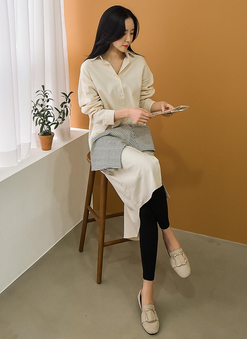 ノンポケットロングシャツ