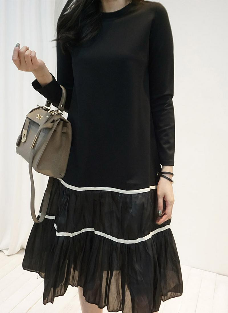 切替ティアードヘムワンピース