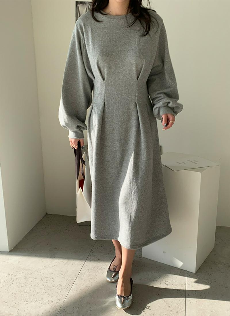 ウエストタックコットンワンピース