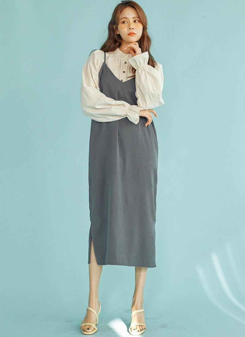 スリットヘムキャミワンピース