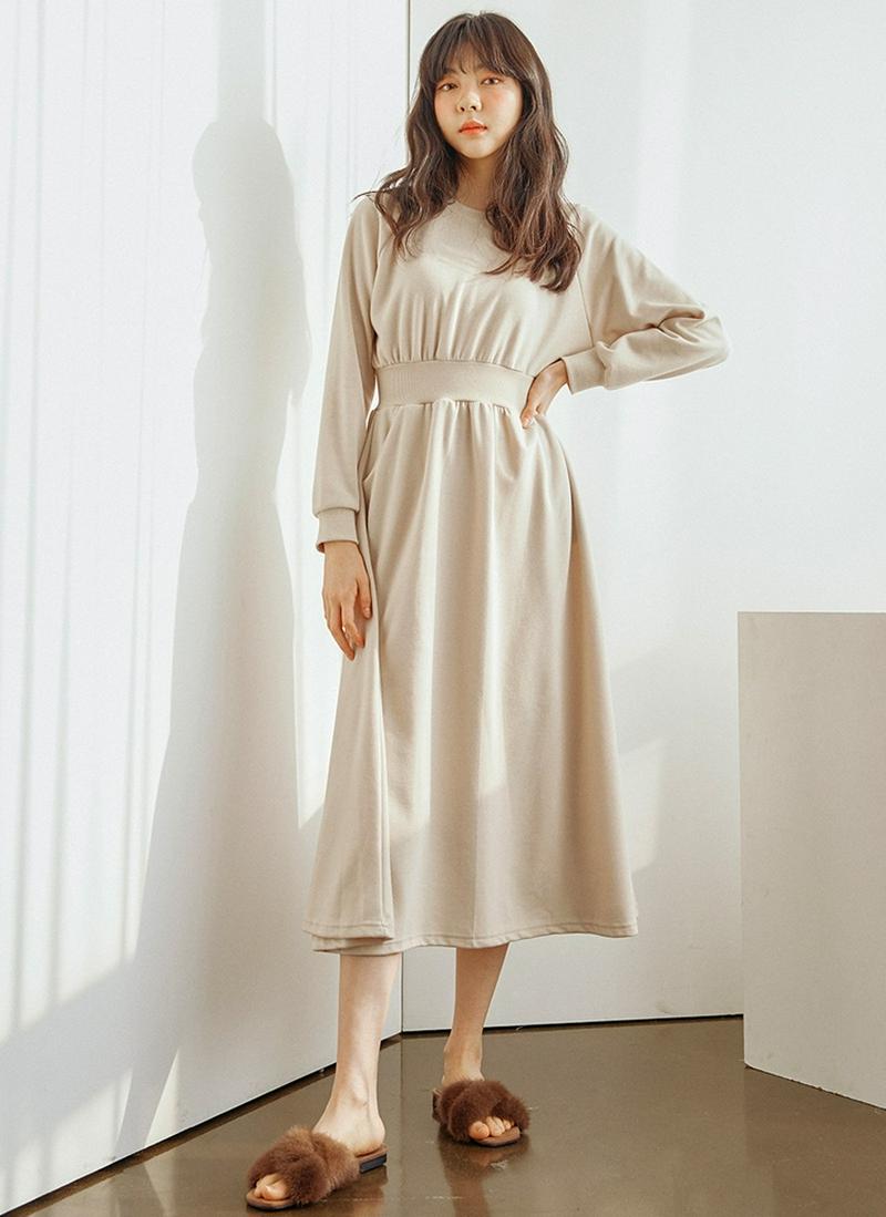 ウエストバンドラグランワンピース