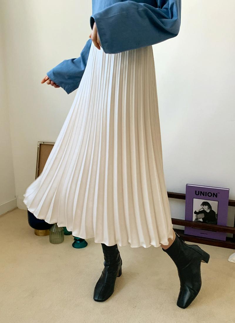 ウエストゴムプリーツスカート・全4色