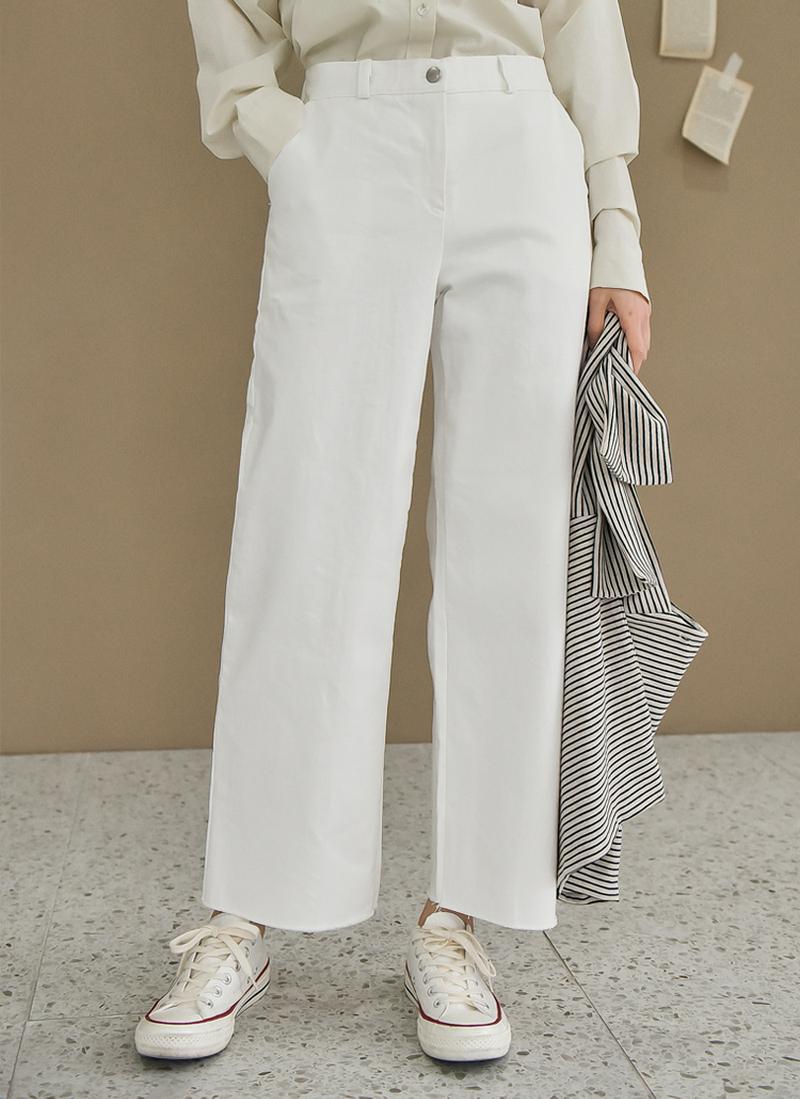 綿混ワイドフィットパンツ