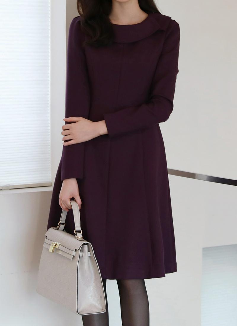 ロールカラーワンピース