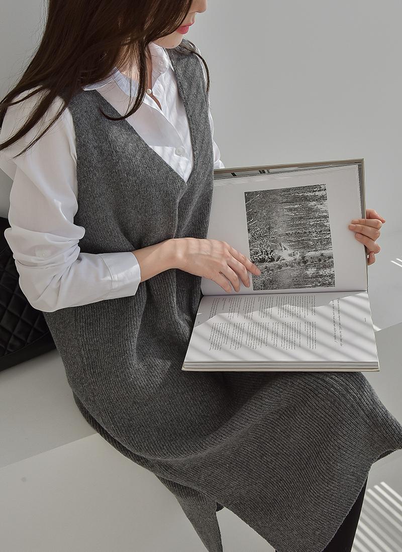 ニットベストワンピース