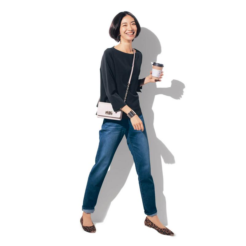 【まとめ買い対象でお得】ストレッチダブルクロス異素材使いブラウス【セットアップ可】