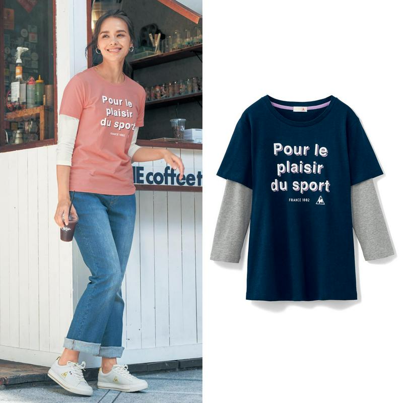 １枚でオシャレに決まる◎７分袖レイヤードＴシャツ（ルコックスポルティフ/le coq sportif）