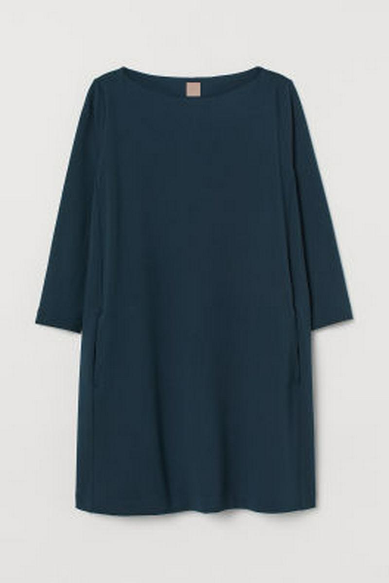 H&M+ ジャージー ボートネックワンピース
