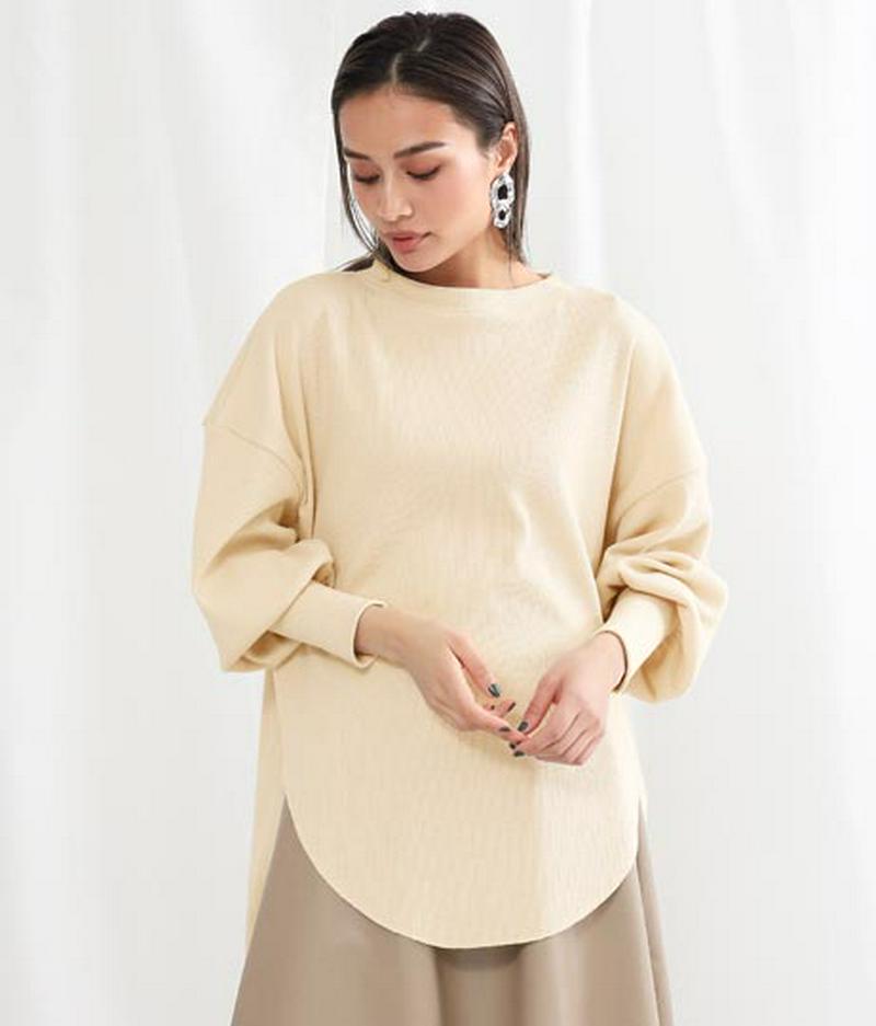 バックボタンデザインワッフルロンT