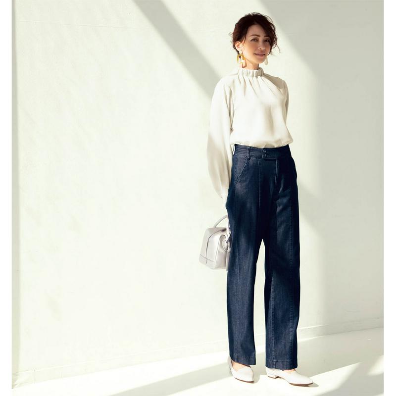 【ＳＴＹＬＥ　ＳＮＡＰセレクト】スタンドネックギャザーブラウス［日本製］（スタイルノート／StyleNote）