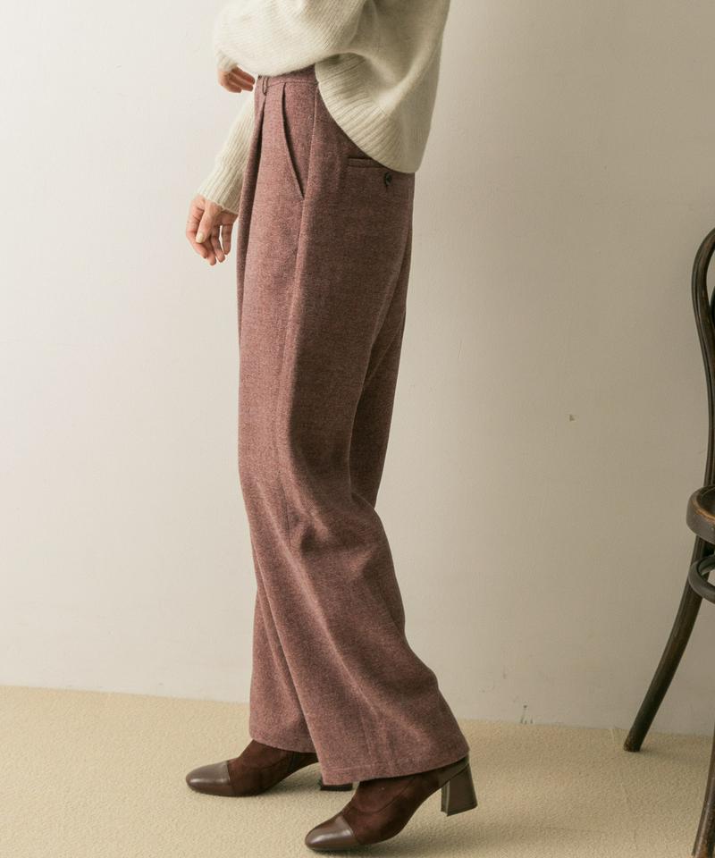 メランジツイードワイドパンツ