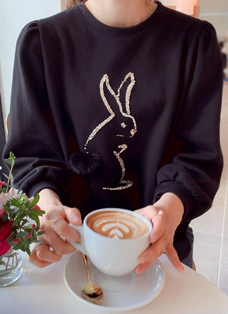 スパンコールラビットTシャツ
