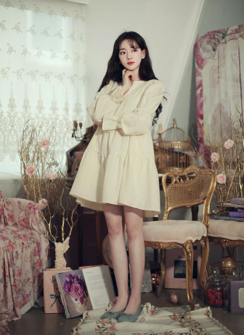 コットンティアードミニワンピース