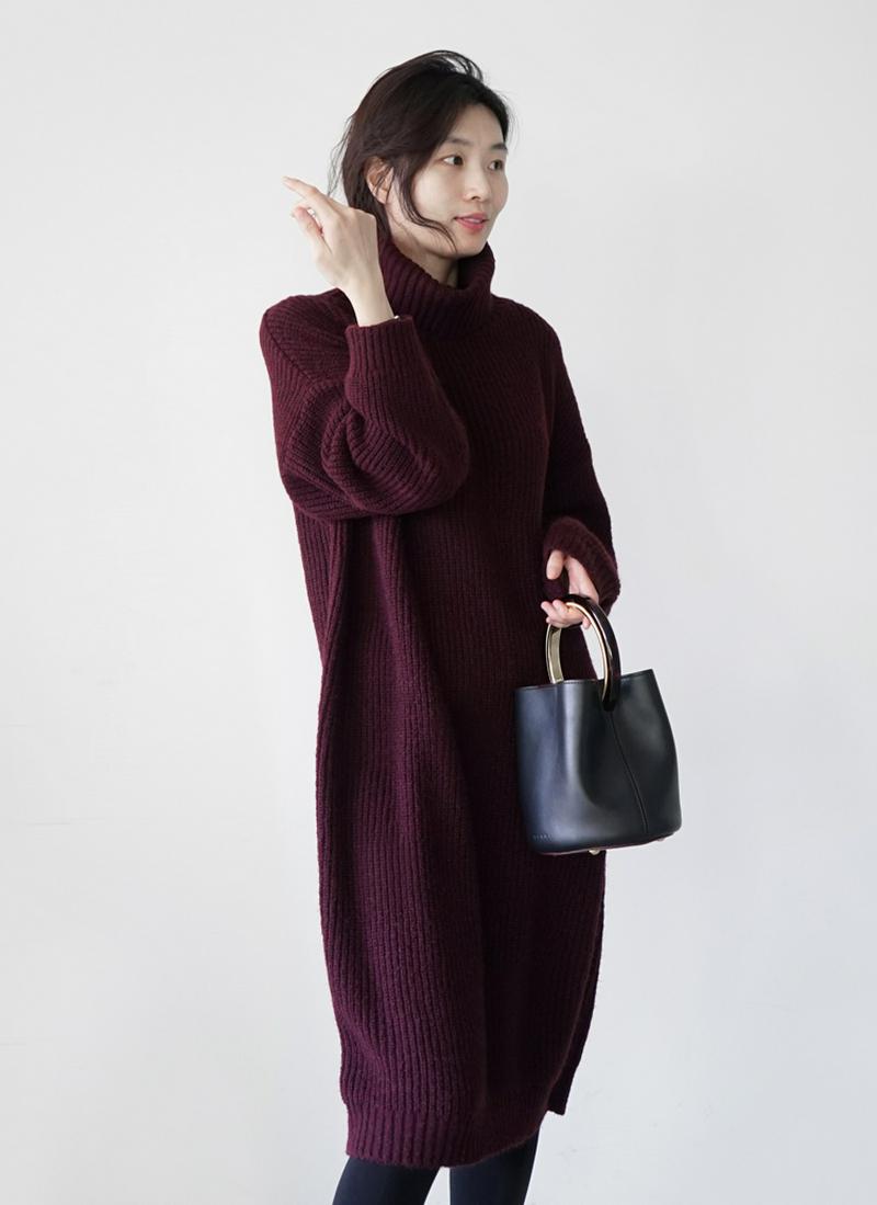 モヘア混ニットワンピース