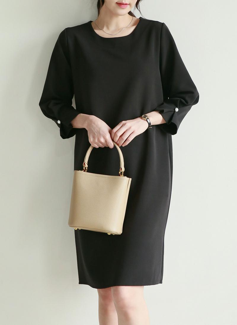 パール風ポイントカフスワンピース