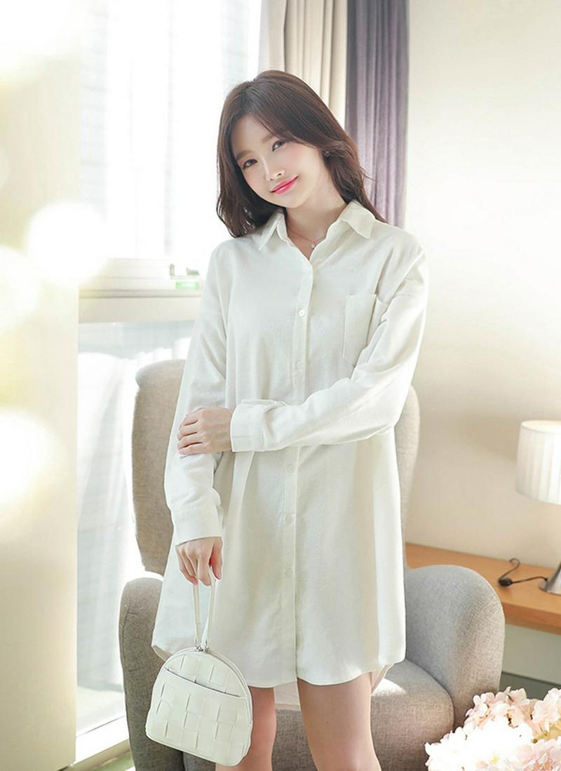 起毛シャツミニワンピース