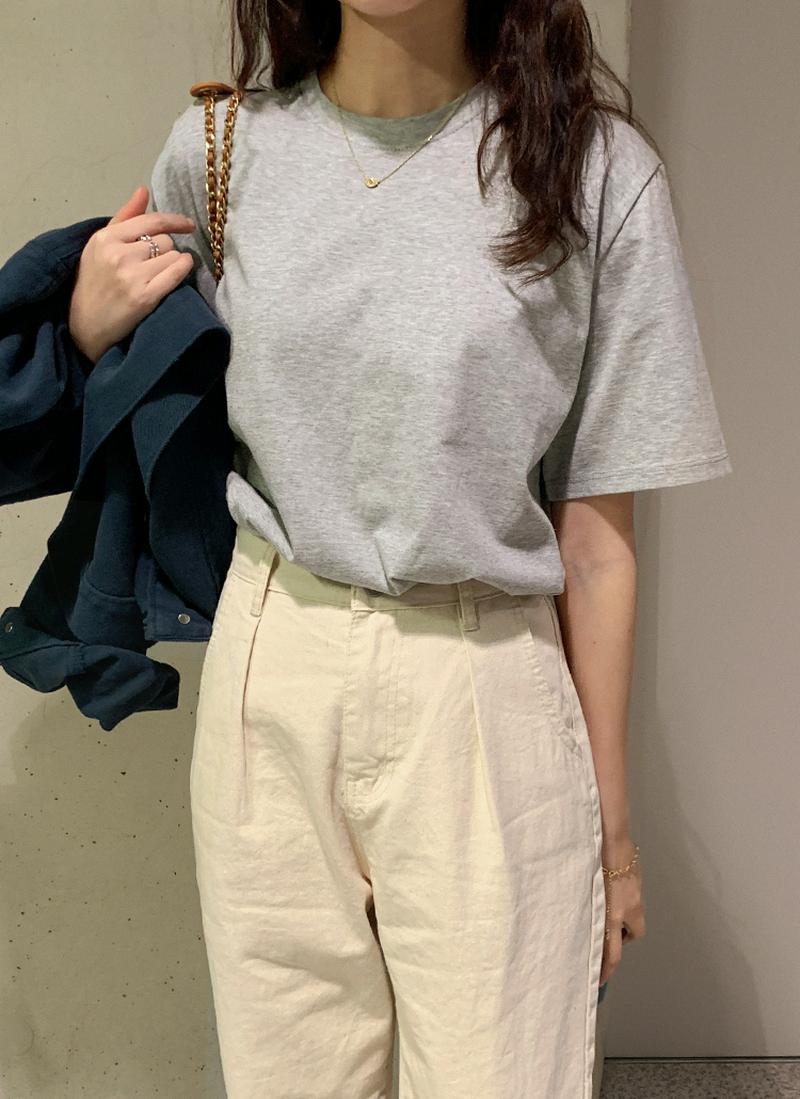 コットンブレンド半袖Tシャツ