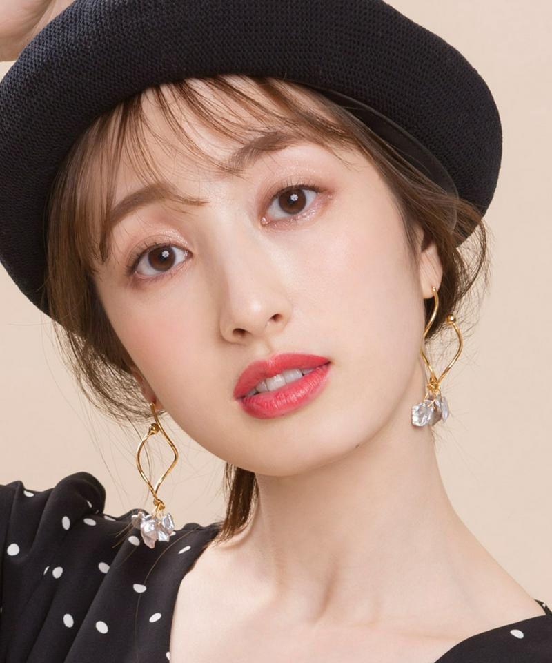 【felice】グレーパールピアス