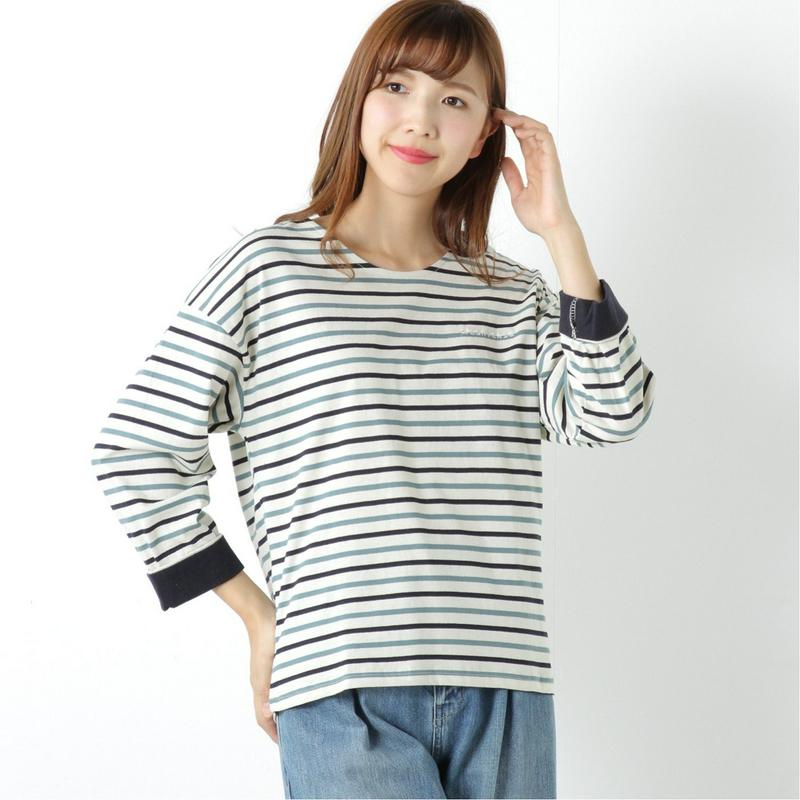 コンバース袖配色クルーネックＴシャツ（ボーダー・無地）