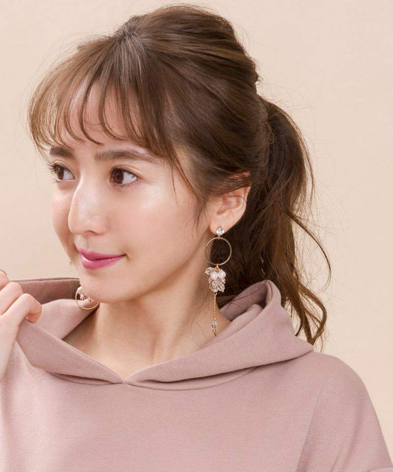 【felice】アシメトリークリアストーンピアス