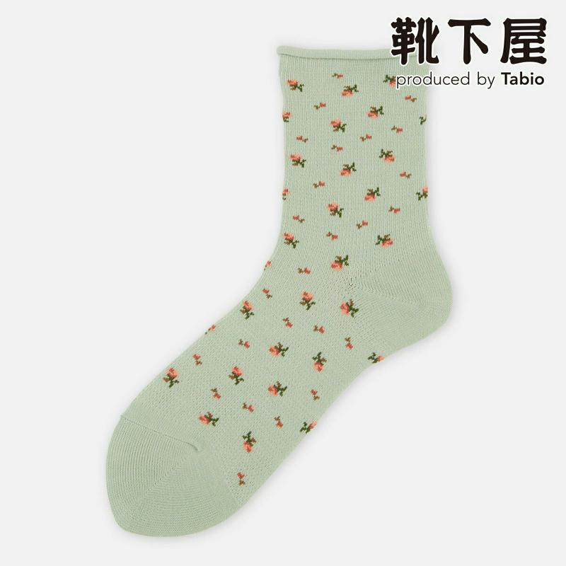 【全品送料無料★〜12/26 23:59迄】【あす楽】【靴下屋】 Newくるくるワッフル花柄ソックス / 靴下 タビオ Tabio くつ下 レディース 日本製 2112ka