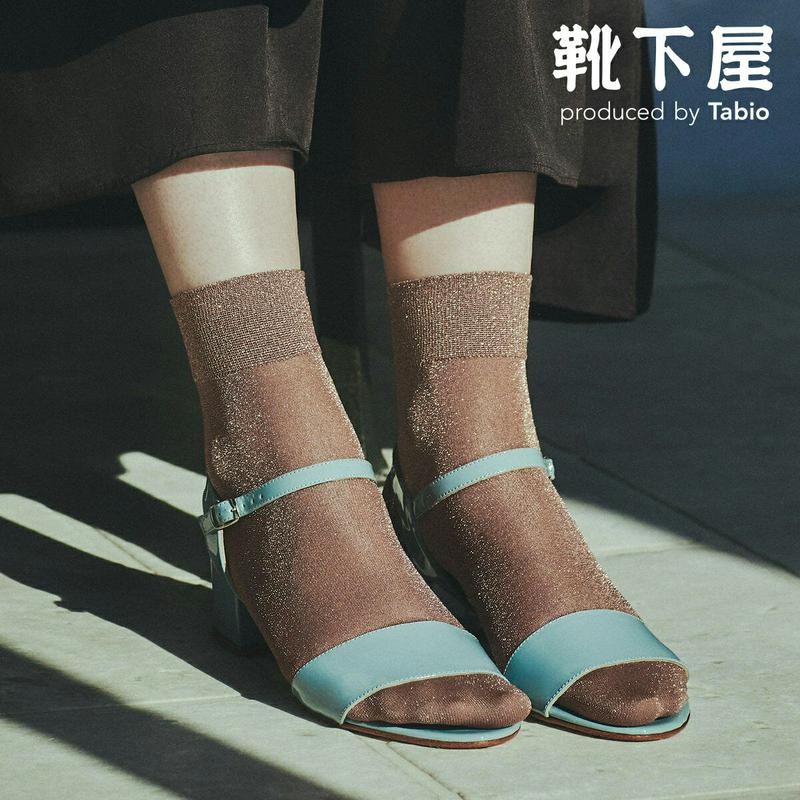 【あす楽】【靴下屋】 透けラメゴム長ショートソックス / 靴下 タビオ Tabio くつ下 ショート ラメ レディース 日本製 2206ka