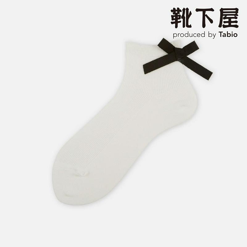 【全品送料無料★〜6/11 23:59迄】【あす楽】【靴下屋】 Newリボン付1x1リブショートソックス / 靴下 タビオ Tabio くつ下 ショート レディース 日本製 2206ka